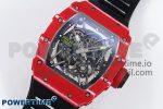 RM035 Red Carbon SONIC Best Edition Skeleton Dial on Black Rubber Strap Clone RMUL2 - Image 2