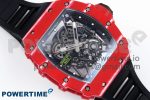 RM035 Red Carbon SONIC Best Edition Skeleton Dial on Black Rubber Strap Clone RMUL2 - Image 3