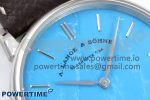 Saxonia Thin SS F8F Edition Tiffany Blue Dial on Brown Leather Strap A23J - Image 4