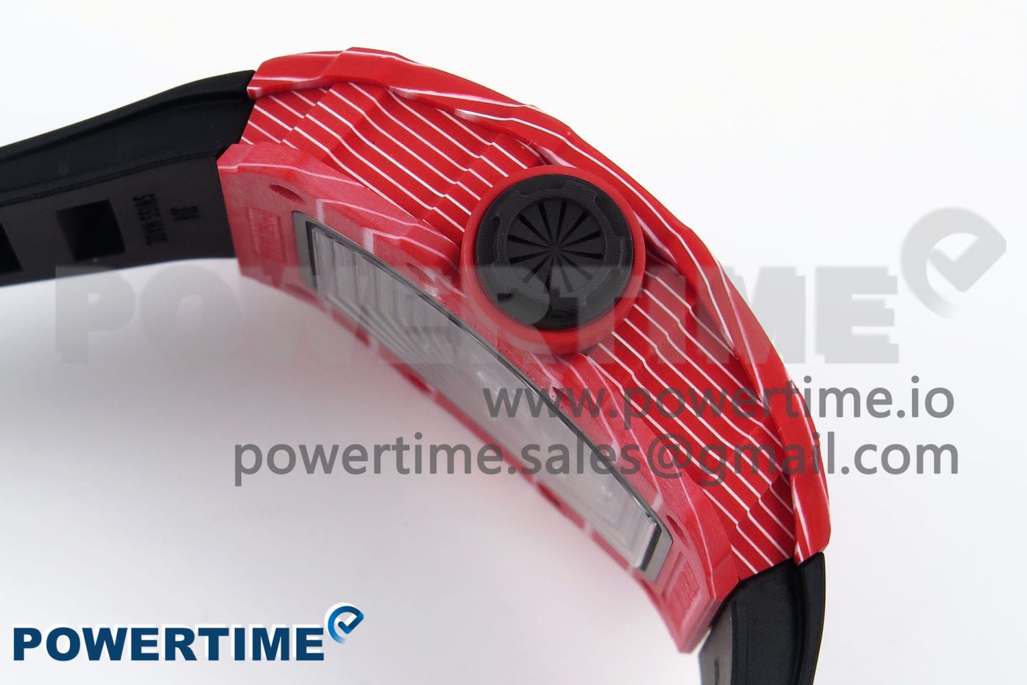 RM035 Red Carbon SONIC Best Edition Skeleton Dial on Black Rubber Strap Clone RMUL2 - Image 6