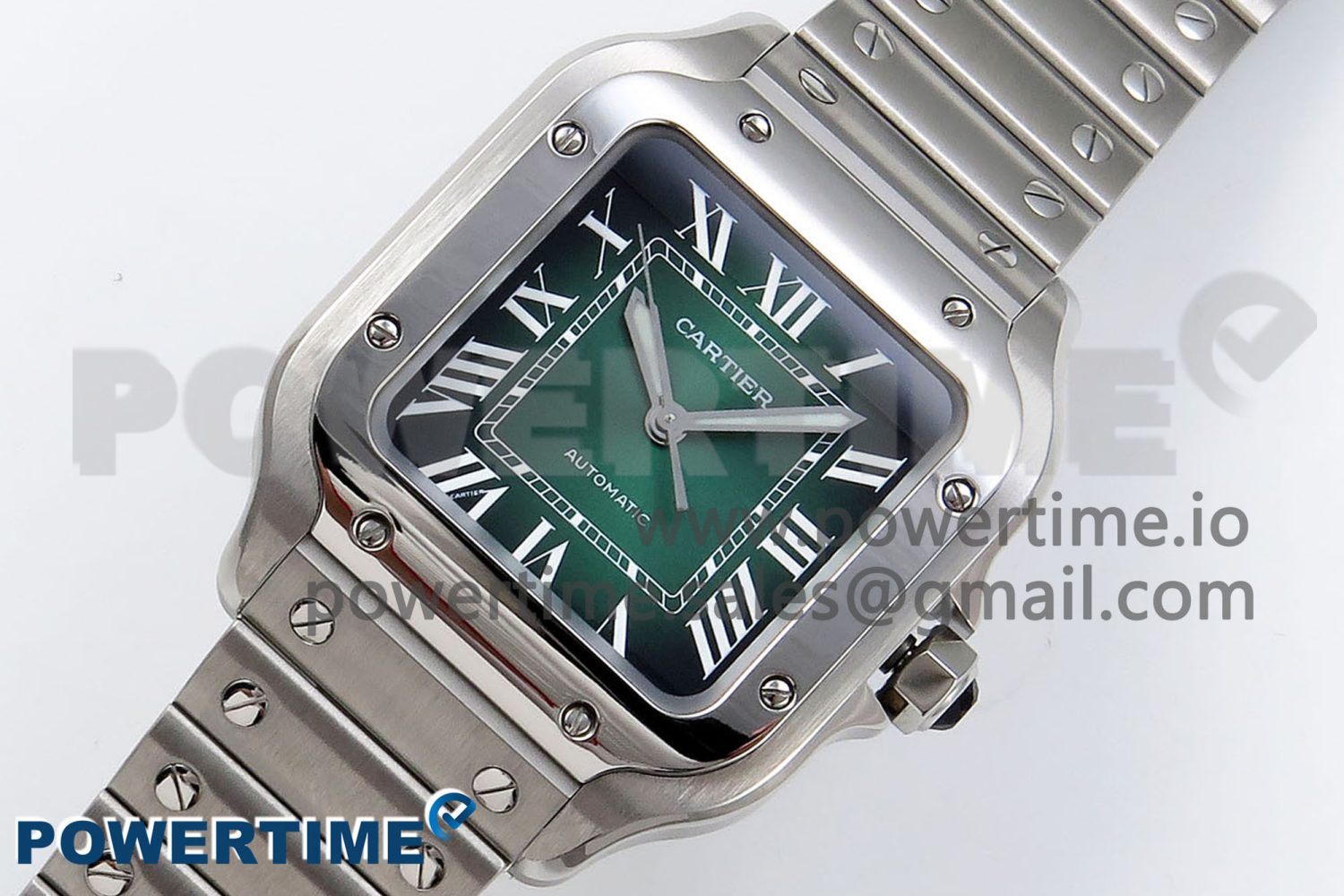 Santos de Cartier 40mm BVF 1:1 Best Edition Green Dial on SS SmartLinks Bracelet MIYOTA 9015 - Image 2