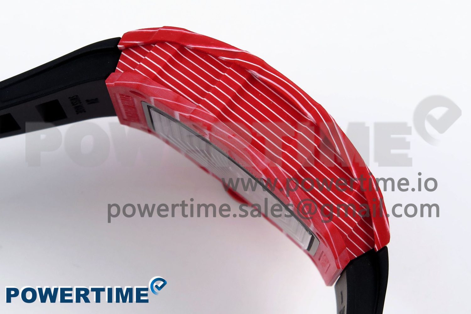 RM035 Red Carbon SONIC Best Edition Skeleton Dial on Black Rubber Strap Clone RMUL2 - Image 7