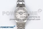 Lady Royal Oak 33mm 67651 Diamonds SS ZF 1:1 Best Edition White Textured Dial on SS Bracelet RONDA Quartz