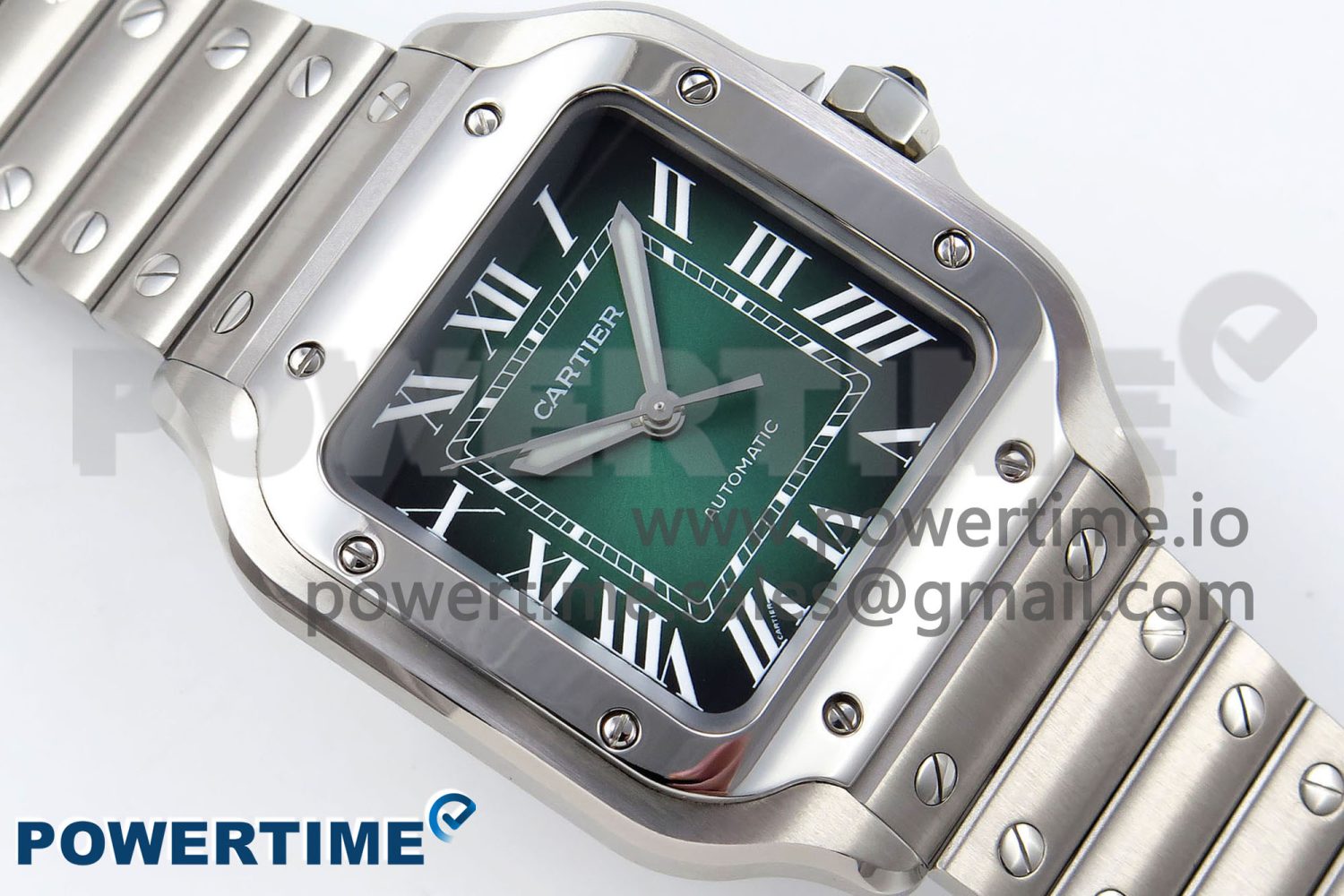 Santos de Cartier 40mm BVF 1:1 Best Edition Green Dial on SS SmartLinks Bracelet MIYOTA 9015 - Image 3