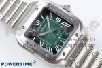 Santos de Cartier 40mm BVF 1:1 Best Edition Green Dial on SS SmartLinks Bracelet MIYOTA 9015 - Image 3