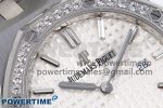 Lady Royal Oak 33mm 67651 Diamonds SS ZF 1:1 Best Edition White Textured Dial on SS Bracelet RONDA Quartz - Image 4