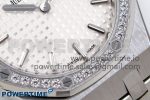 Lady Royal Oak 33mm 67651 Diamonds SS ZF 1:1 Best Edition White Textured Dial on SS Bracelet RONDA Quartz - Image 5