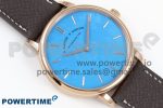 Saxonia Thin RG F8F Edition Tiffany Blue Dial on Brown Leather Strap A23J - Image 3
