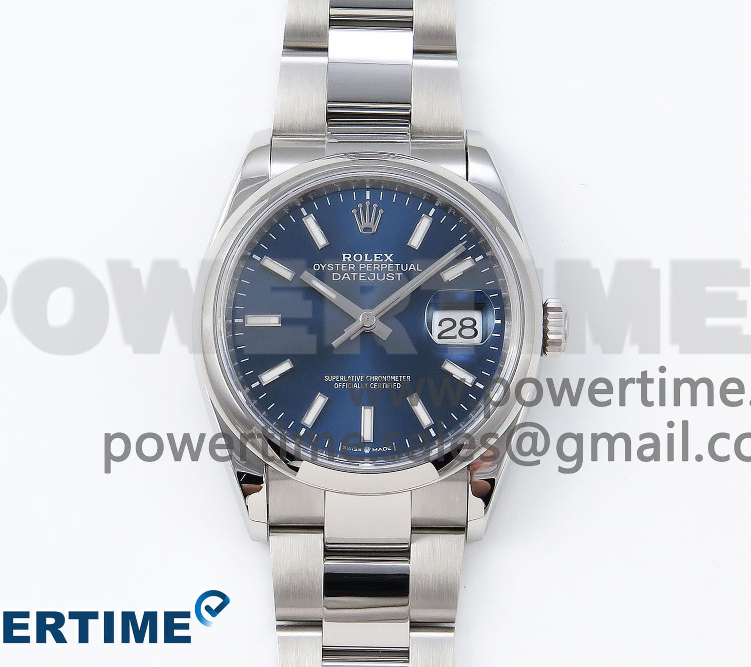 DateJust 36 SS 126200 VSF 1:1 Best Edition 904L Steel Blue Dial on Oyster Bracelet VS3235