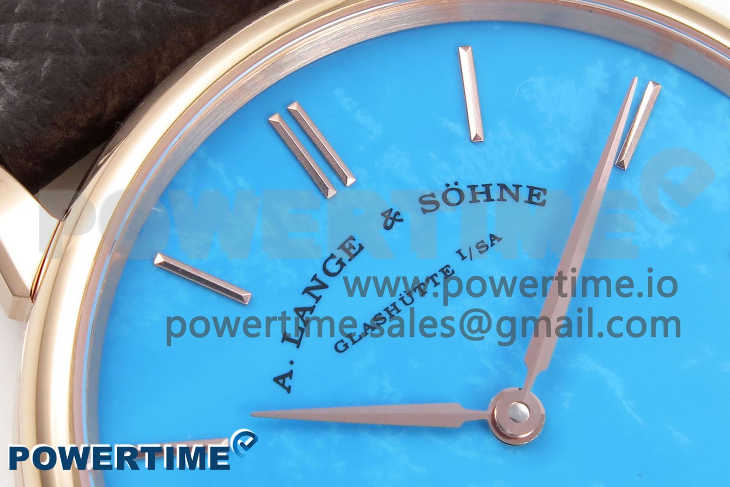Saxonia Thin RG F8F Edition Tiffany Blue Dial on Brown Leather Strap A23J - Image 4