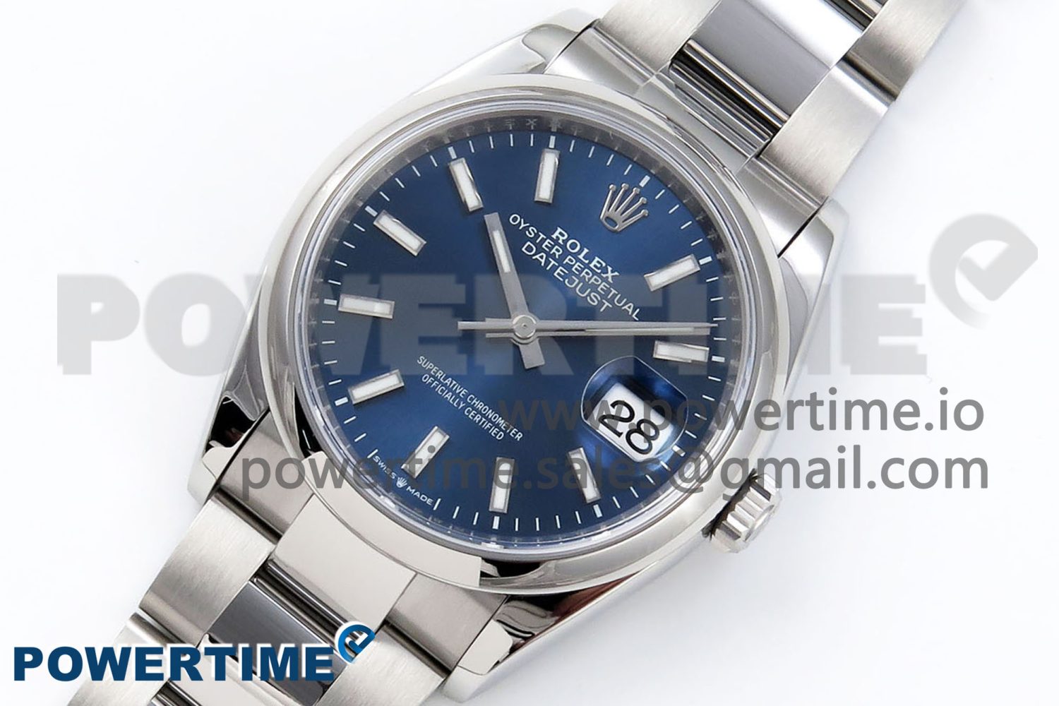 DateJust 36 SS 126200 VSF 1:1 Best Edition 904L Steel Blue Dial on Oyster Bracelet VS3235 - Image 2