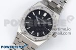 Lady Royal Oak 33mm 67651 Diamonds SS ZF 1:1 Best Edition Black Textured Dial on SS Bracelet RONDA Quartz - Image 2