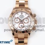 Daytona 116505 QF 1:1 Best Edition White Dial on RG Bracelet SH4130 V3 (Gain Weight)