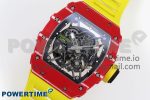 RM035 Red Carbon SONIC Best Edition Skeleton Dial on Yellow Rubber Strap Clone RMUL2 - Image 2