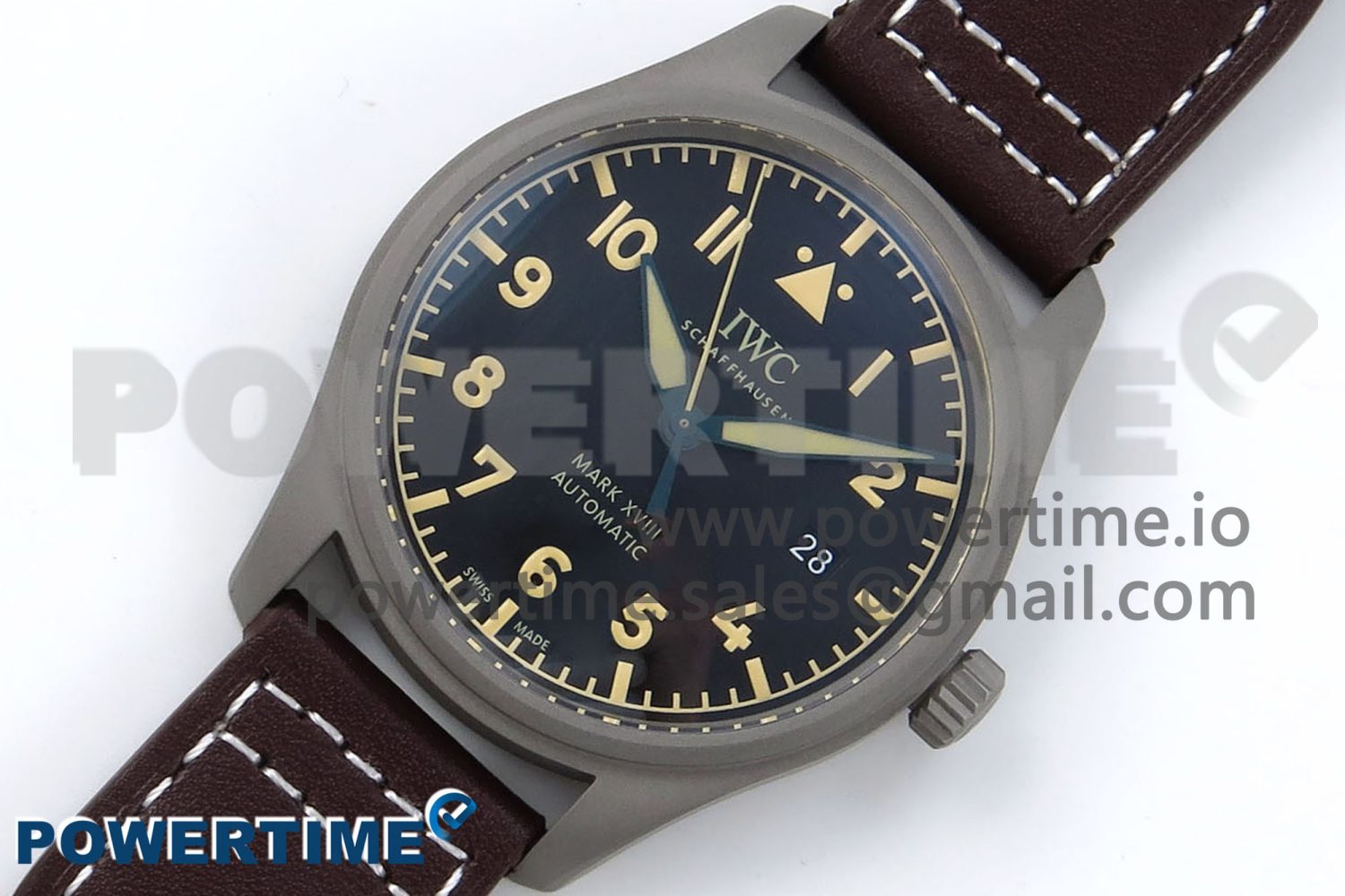 Pilot Mark XVIII Titanium BLSF 1:1 Best Edition Black Dial on Brown Leather Strap MIYOTA 9015 - Image 2