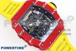 RM035 Red Carbon SONIC Best Edition Skeleton Dial on Yellow Rubber Strap Clone RMUL2 - Image 3