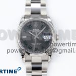 DateJust 36 SS 126200 VSF 1:1 Best Edition 904L Steel Gray Dial Green Roman on Oyster Bracelet VS3235