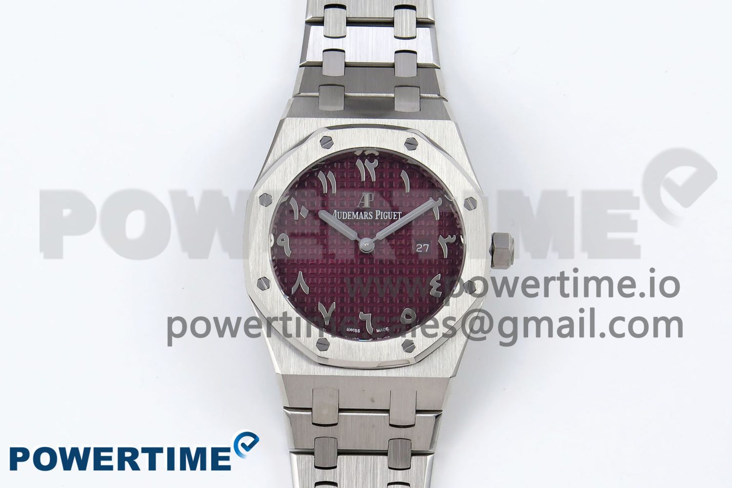 Lady Royal Oak 33mm 67651 SS ZF 1:1 Best Edition Purple Red Textured Dial on SS Bracelet RONDA Quartz - Image 1