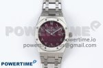 Lady Royal Oak 33mm 67651 SS ZF 1:1 Best Edition Purple Red Textured Dial on SS Bracelet RONDA Quartz