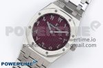 Lady Royal Oak 33mm 67651 SS ZF 1:1 Best Edition Purple Red Textured Dial on SS Bracelet RONDA Quartz - Image 2