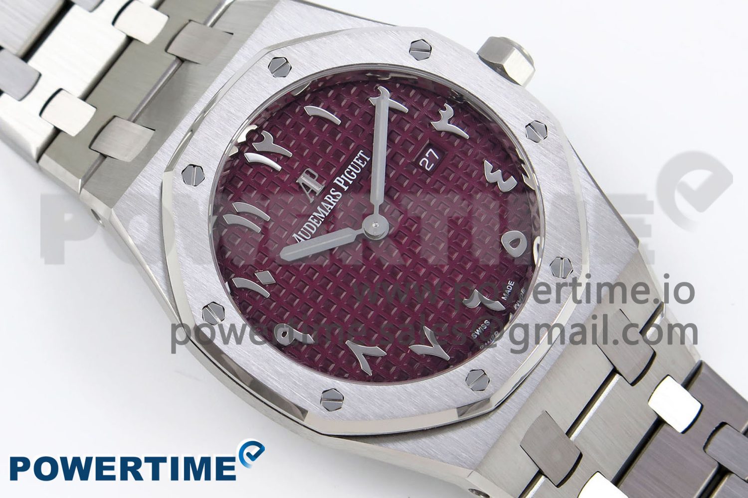 Lady Royal Oak 33mm 67651 SS ZF 1:1 Best Edition Purple Red Textured Dial on SS Bracelet RONDA Quartz - Image 3