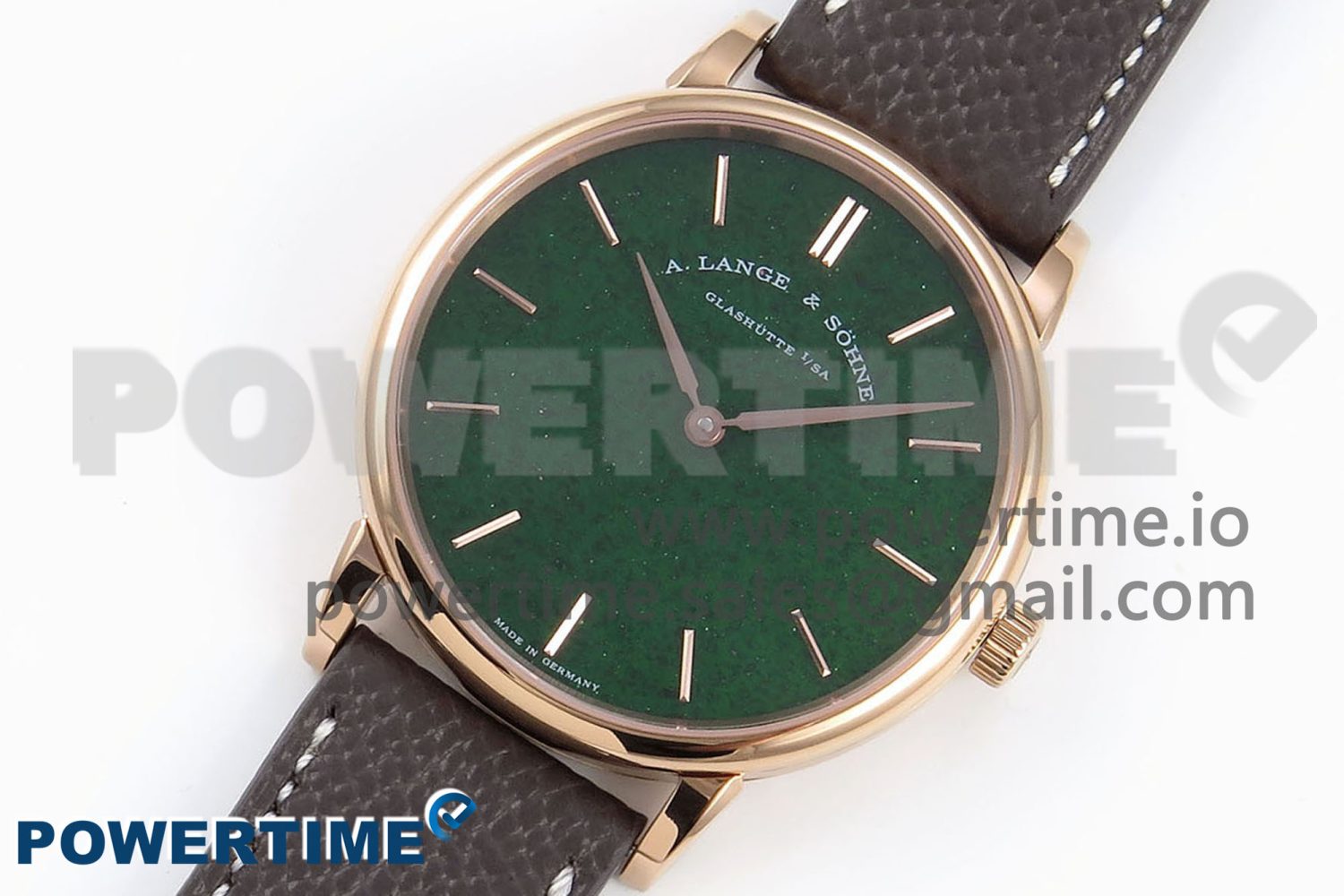 Saxonia Thin RG F8F Edition Green Dial on Brown Leather Strap A23J - Image 2