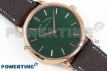 Saxonia Thin RG F8F Edition Green Dial on Brown Leather Strap A23J - Image 3