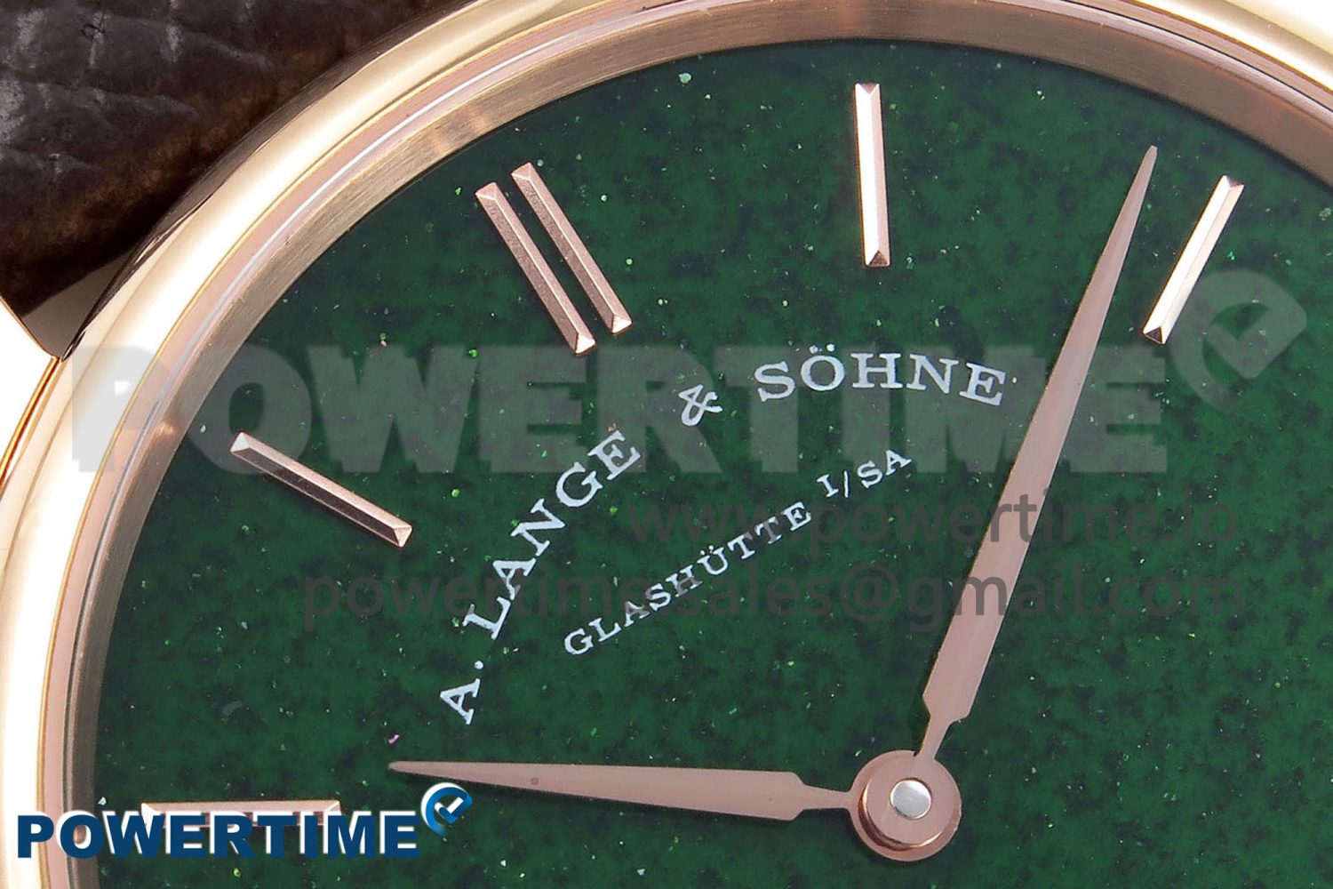 Saxonia Thin RG F8F Edition Green Dial on Brown Leather Strap A23J - Image 4