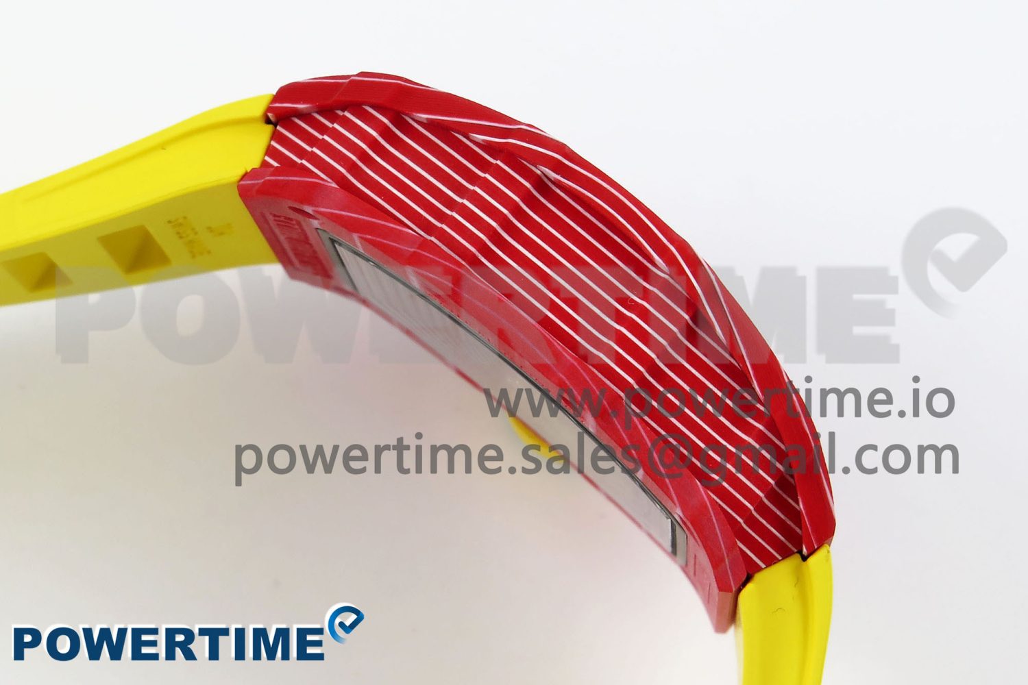 RM035 Red Carbon SONIC Best Edition Skeleton Dial on Yellow Rubber Strap Clone RMUL2 - Image 7