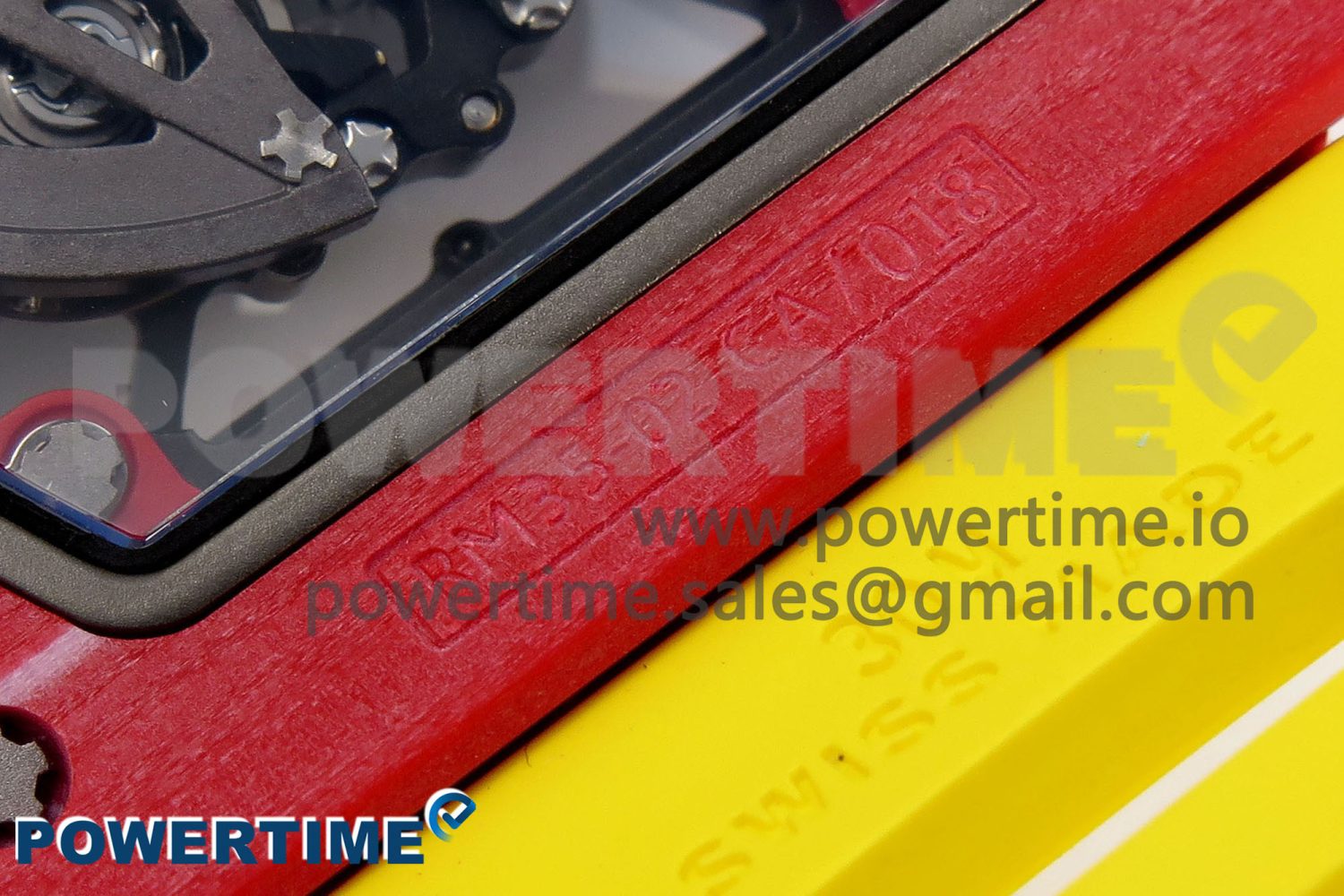 RM035 Red Carbon SONIC Best Edition Skeleton Dial on Yellow Rubber Strap Clone RMUL2 - Image 11