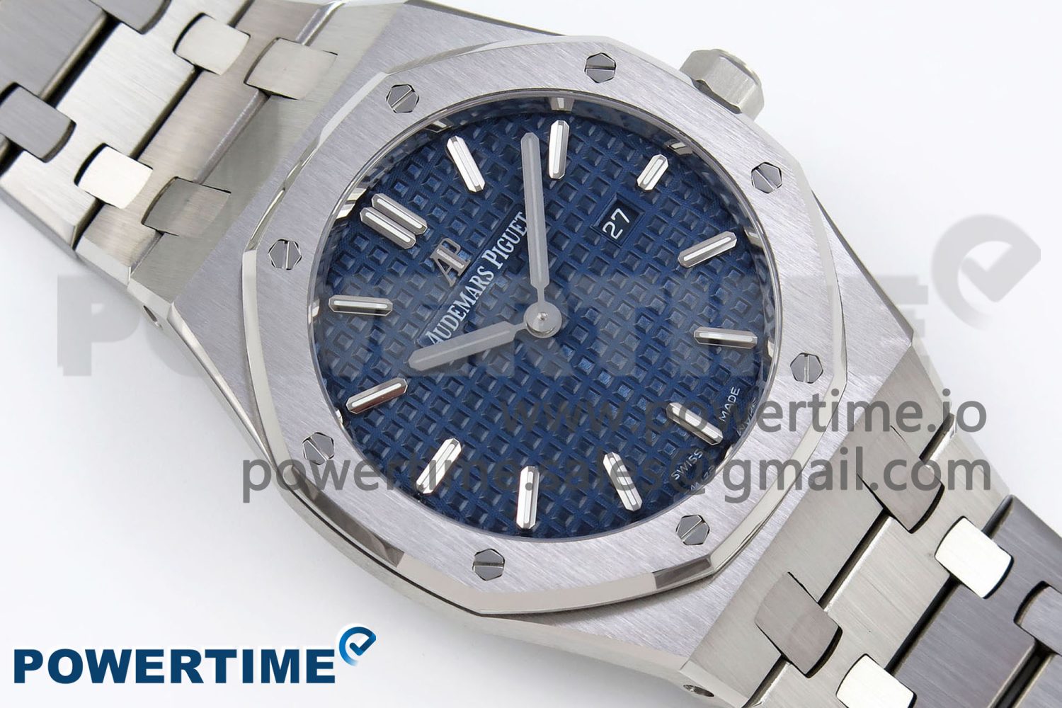 Lady Royal Oak 33mm 67651 SS ZF 1:1 Best Edition Blue Textured Dial on SS Bracelet RONDA Quartz - Image 3