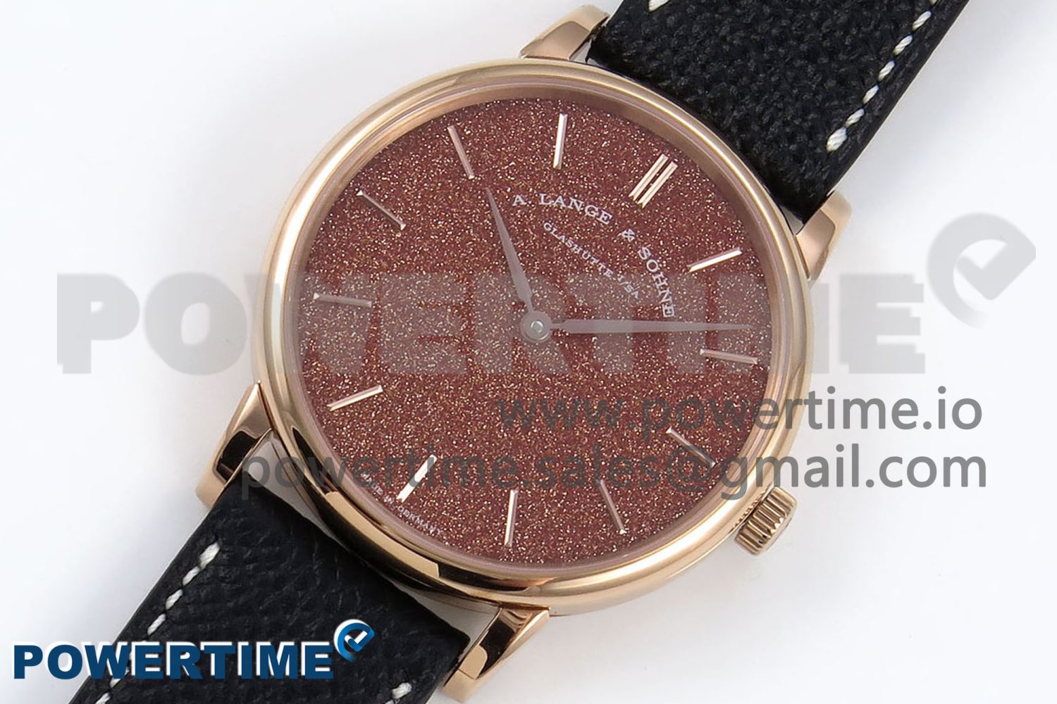 Saxonia Thin RG F8F Edition Orange Dial on Black Leather Strap A23J - Image 2