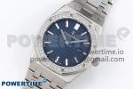 Lady Royal Oak 33mm 67651 Diamonds SS ZF 1:1 Best Edition Blue Textured Dial on SS Bracelet RONDA Quartz - Image 2