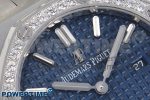 Lady Royal Oak 33mm 67651 Diamonds SS ZF 1:1 Best Edition Blue Textured Dial on SS Bracelet RONDA Quartz - Image 4