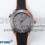 Planet Ocean 43.5mm SS VSF 1:1 Best Edition Black/Orange Bezel Gray Dial on Nylon Strap A8900 Super Clone V2