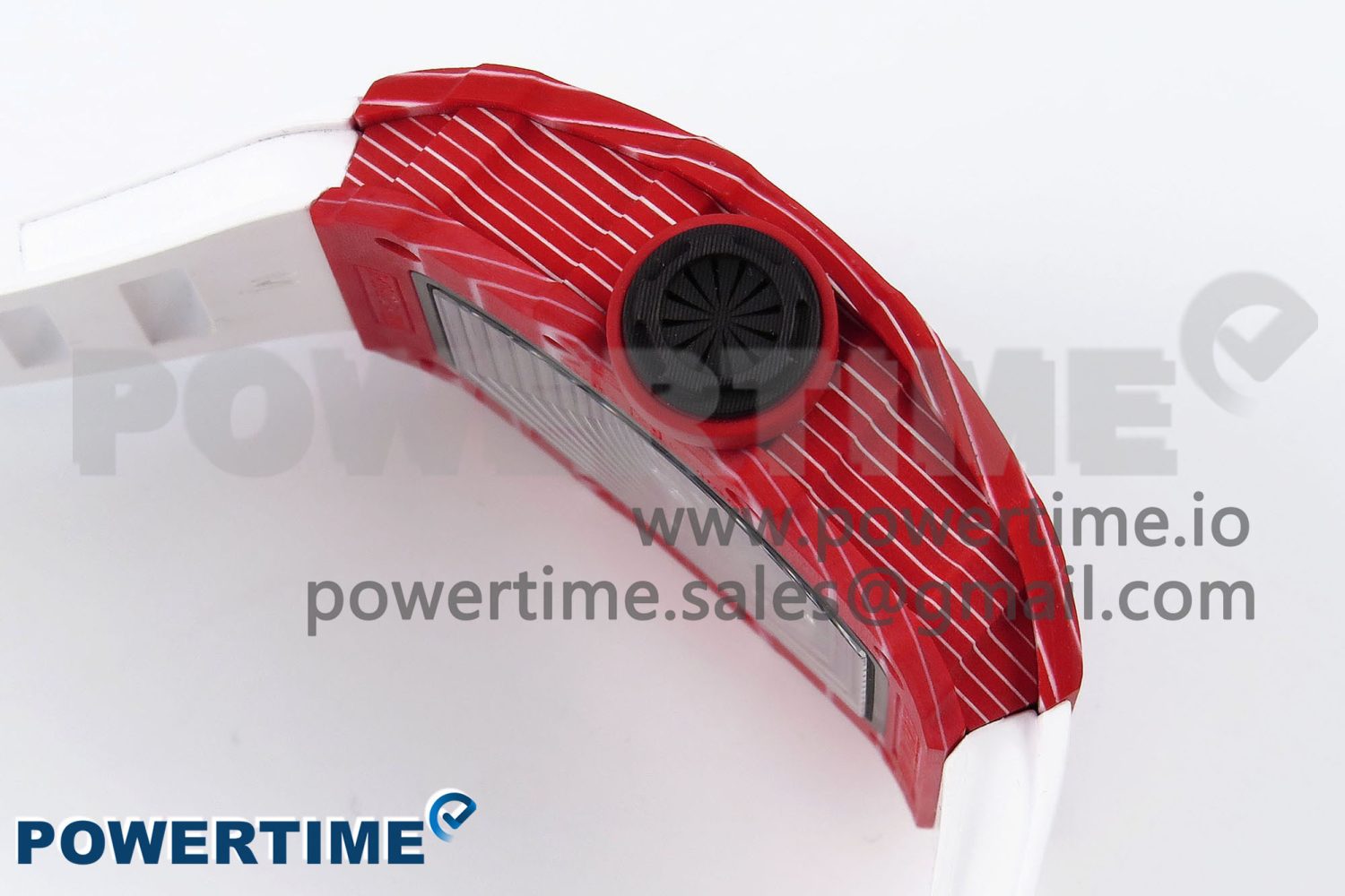 RM035 Red Carbon SONIC Best Edition Skeleton Dial on White Rubber Strap Clone RMUL2 - Image 8