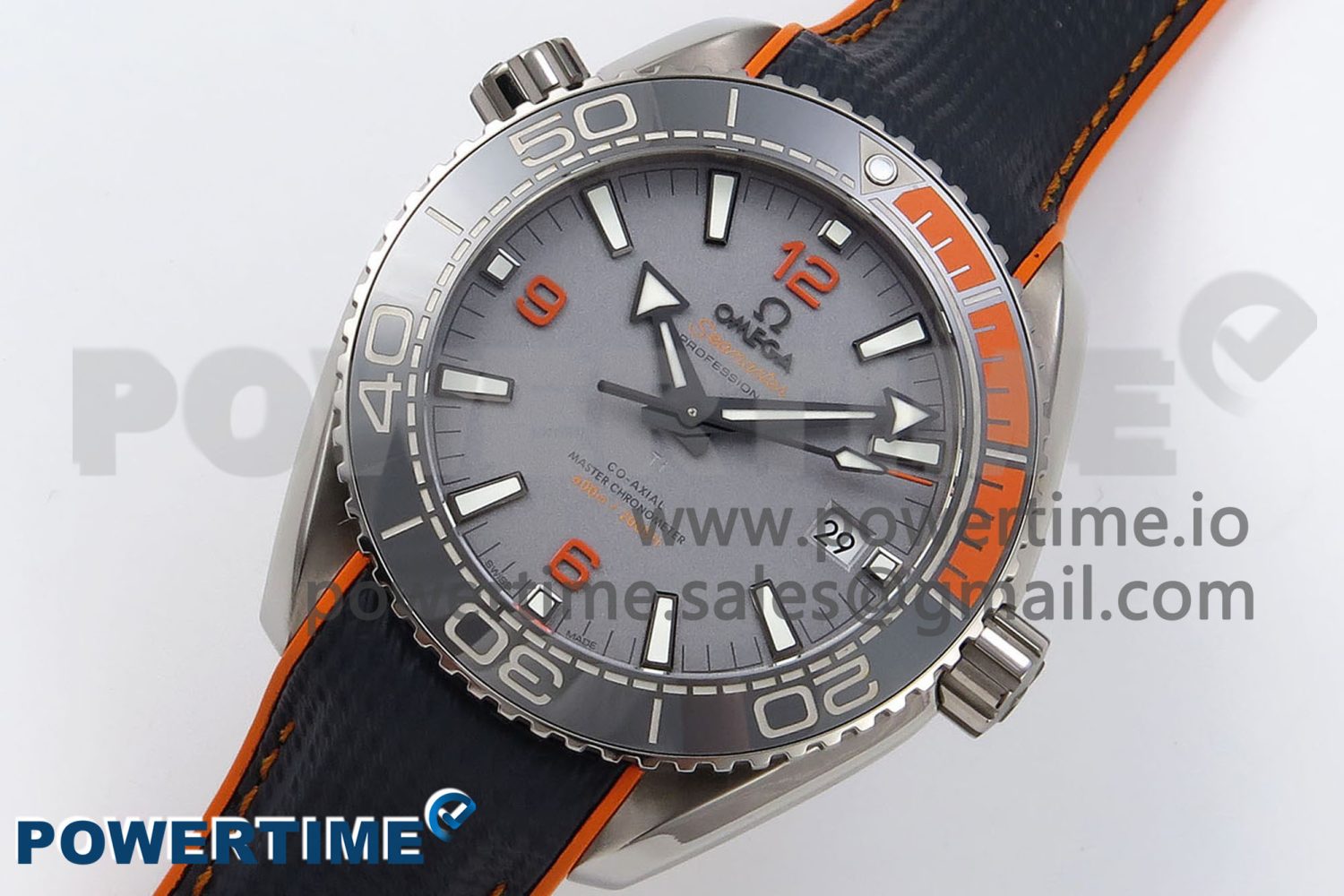 Planet Ocean 43.5mm SS VSF 1:1 Best Edition Black/Orange Bezel Gray Dial on Nylon Strap A8900 Super Clone V2 - Image 2
