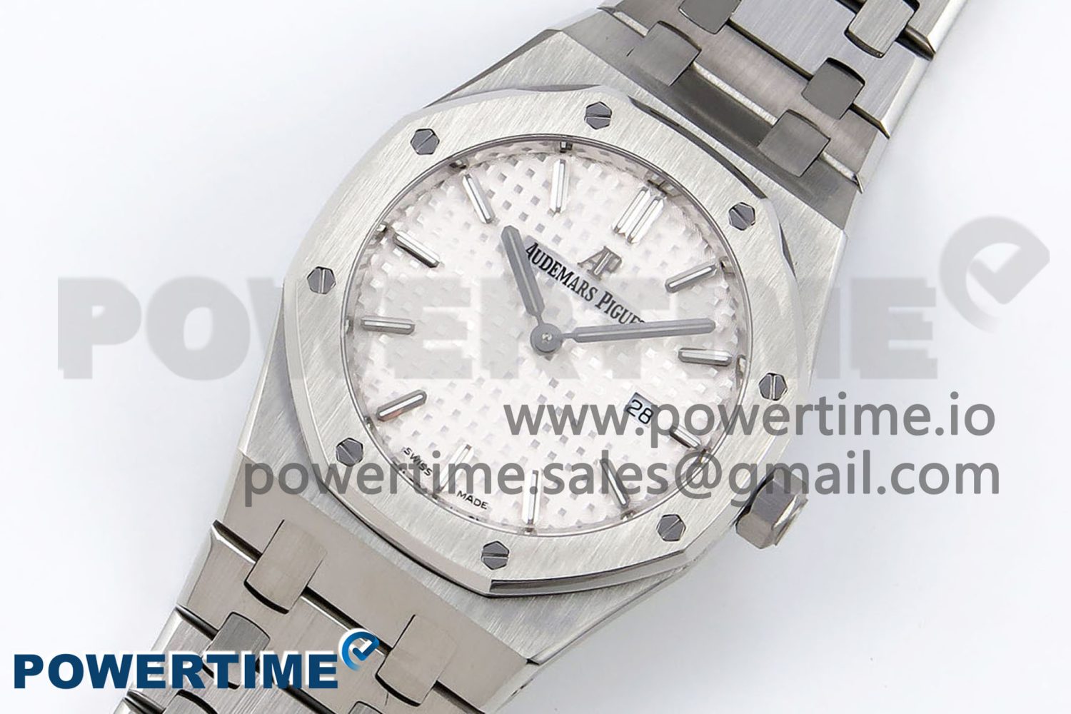Lady Royal Oak 33mm 67651 SS ZF 1:1 Best Edition White Textured Dial on SS Bracelet RONDA Quartz - Image 2