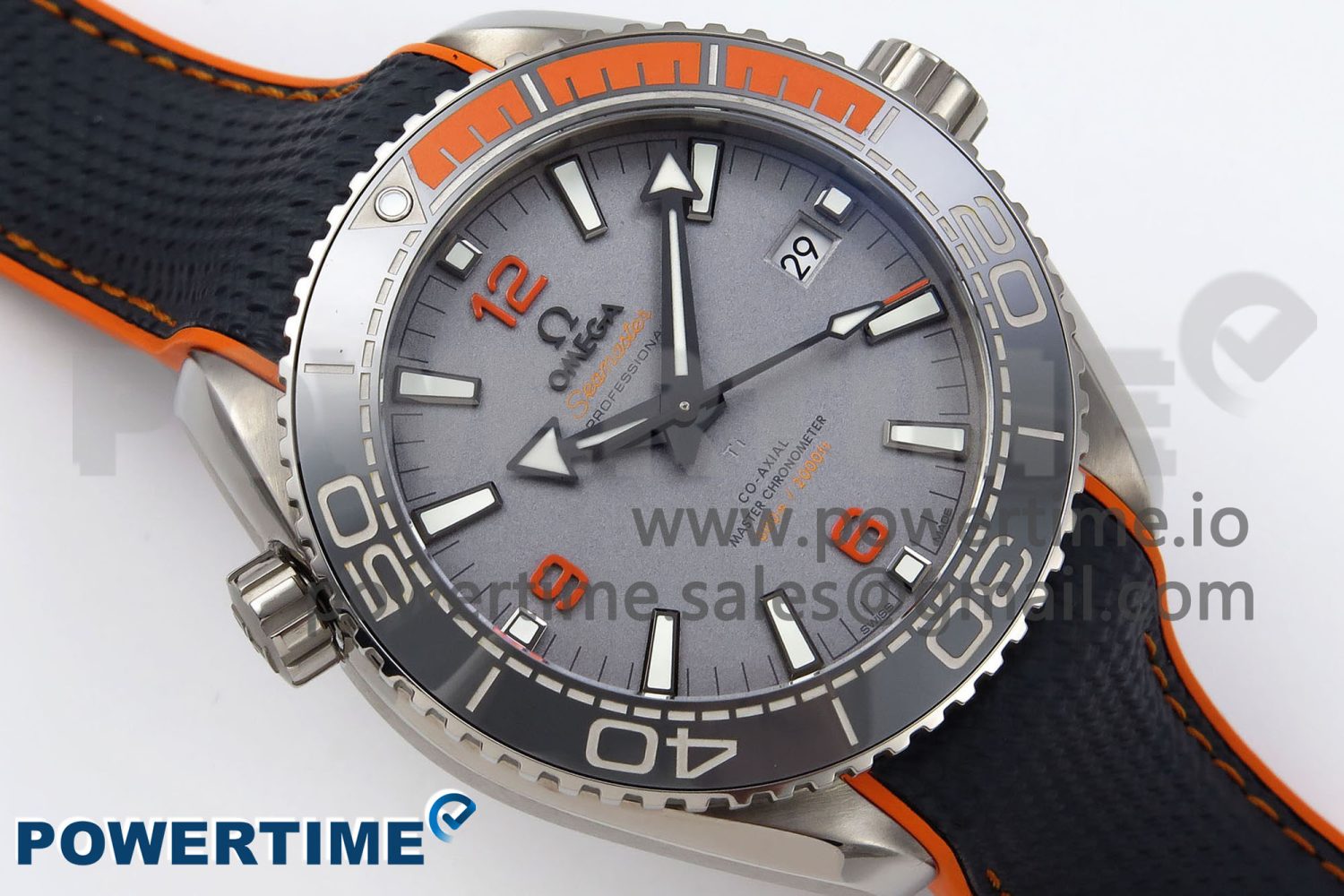 Planet Ocean 43.5mm SS VSF 1:1 Best Edition Black/Orange Bezel Gray Dial on Nylon Strap A8900 Super Clone V2 - Image 3