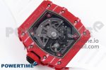 RM035 Red Carbon SONIC Best Edition Skeleton Dial on White Rubber Strap Clone RMUL2 - Image 11