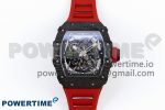 RM035 Black Carbon SONIC Best Edition Skeleton Dial on Red Rubber Strap Clone RMUL2