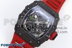 RM035 Black Carbon SONIC Best Edition Skeleton Dial on Red Rubber Strap Clone RMUL2 - Image 2