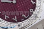 Lady Royal Oak 33mm 67651 Diamonds SS ZF 1:1 Best Edition Purple Red Textured Dial on SS Bracelet RONDA Quartz - Image 5