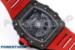 RM035 Black Carbon SONIC Best Edition Skeleton Dial on Red Rubber Strap Clone RMUL2 - Image 8