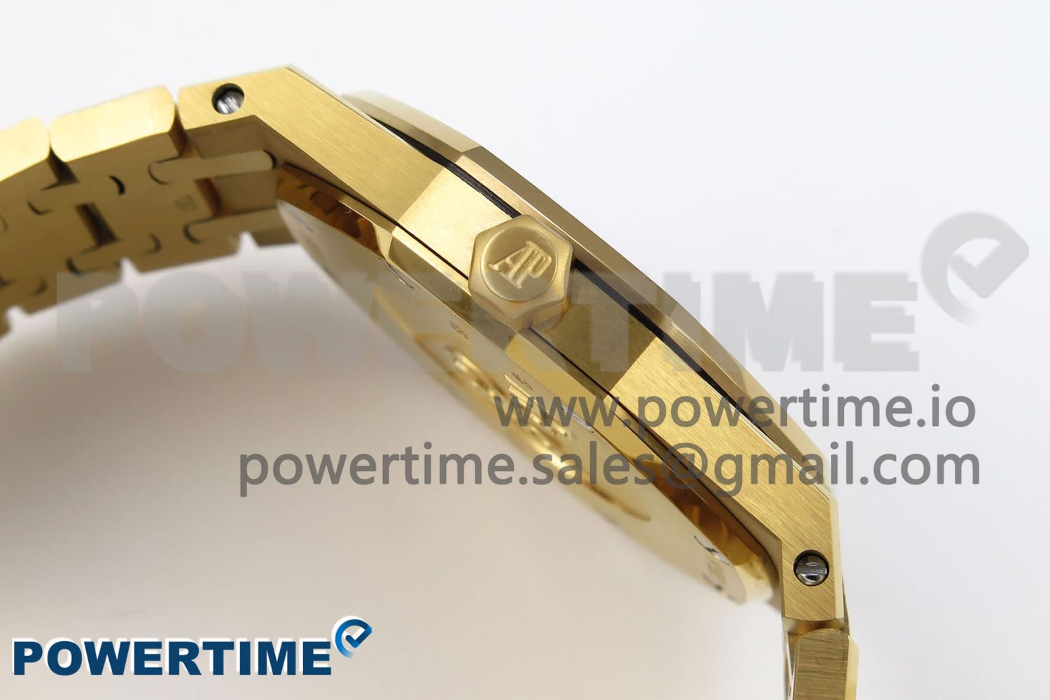 Lady Royal Oak 33mm 67651 Diamonds Bezel YG ZF 1:1 Best Edition White Textured Dial on YG Bracelet RONDA Quartz - Image 6