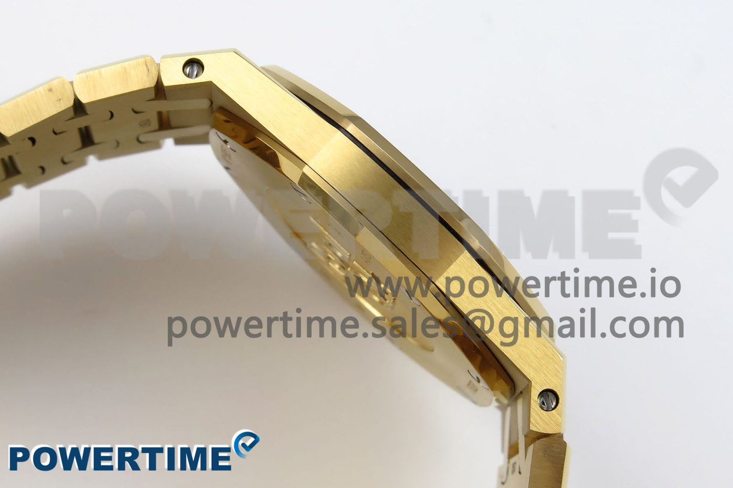 Lady Royal Oak 33mm 67651 Diamonds Bezel YG ZF 1:1 Best Edition Blue Textured Dial on YG Bracelet RONDA Quartz - Image 7