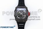RM035 Black Carbon SONIC Best Edition Skeleton Dial on Black Rubber Strap Clone RMUL2