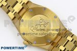 Lady Royal Oak 33mm 67651 Diamonds Bezel YG ZF 1:1 Best Edition White Textured Dial on YG Bracelet RONDA Quartz - Image 8