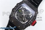 RM035 Black Carbon SONIC Best Edition Skeleton Dial on Black Rubber Strap Clone RMUL2 - Image 2