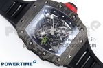 RM035 Black Carbon SONIC Best Edition Skeleton Dial on Black Rubber Strap Clone RMUL2 - Image 3